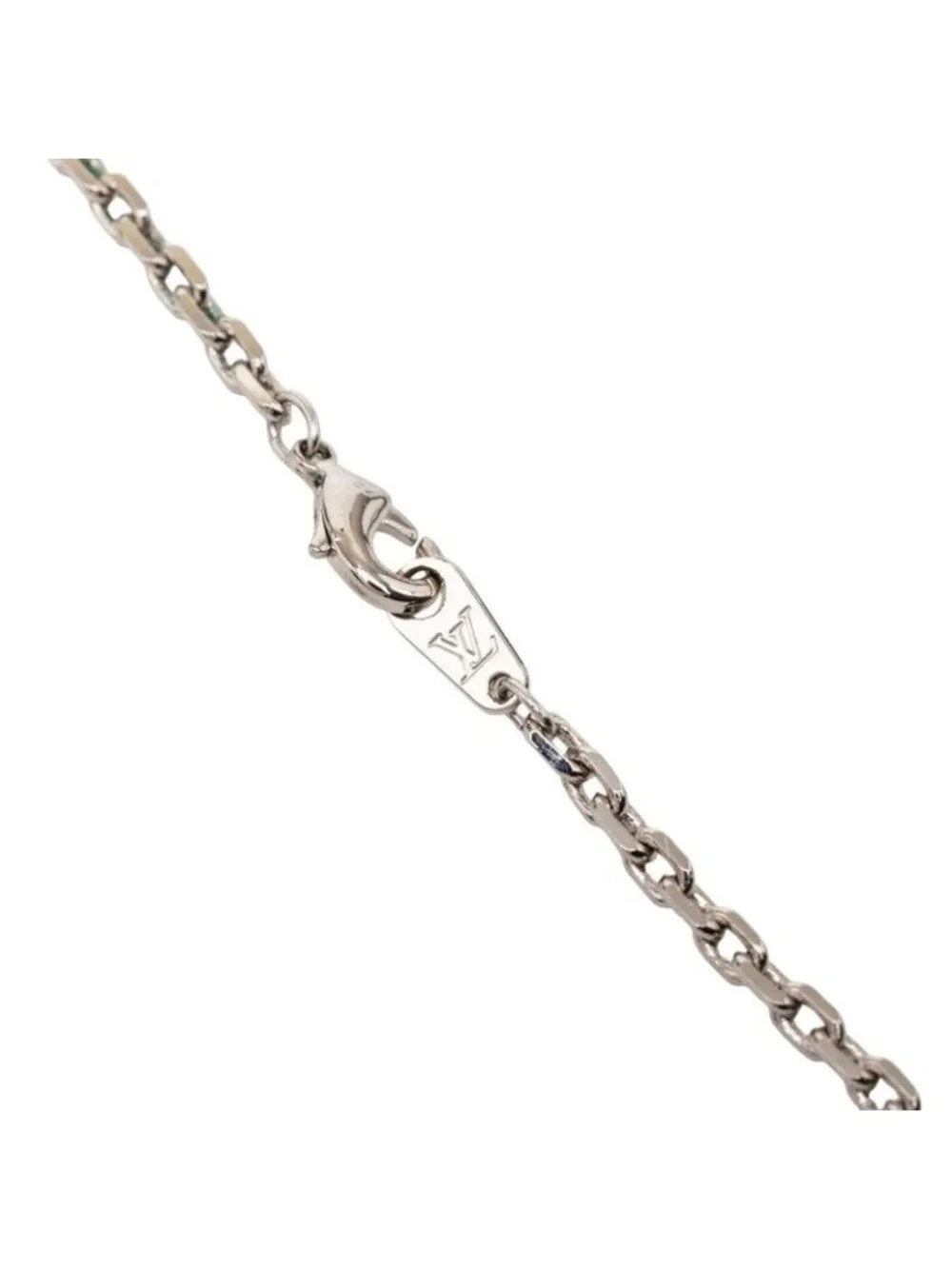 Louis Vuitton Pendant LV Color Chain Necklace Silver Yellow White Metal